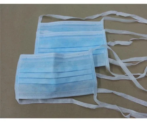 Blue 3 Ply Tie On Face Mask1